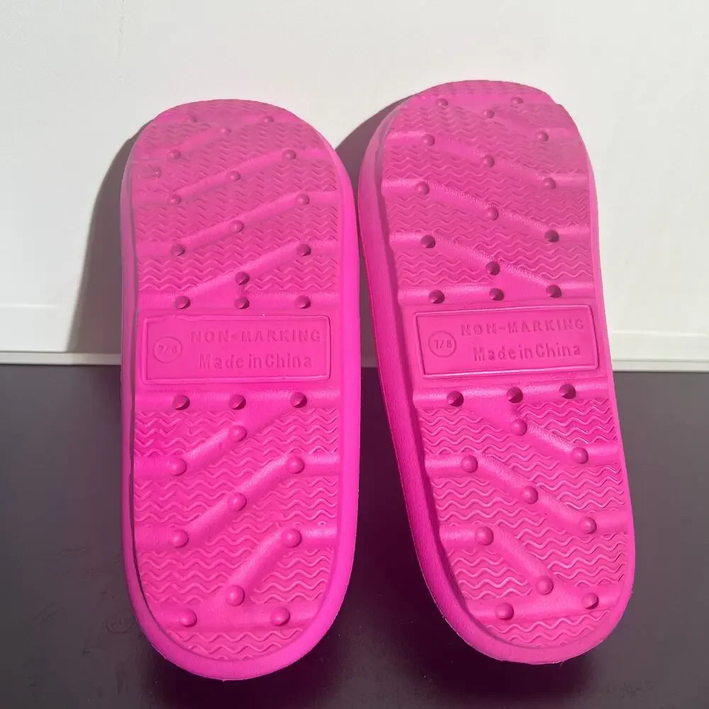 Hello Kitty Sanrio Hot Pink EVA Slide Sandals Women’s Size 7/8